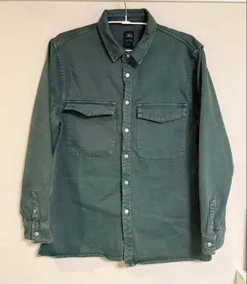 ZARA XL 그린 포켓 부착 셔츠 미사용 새상품