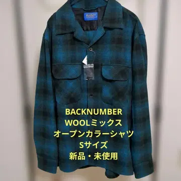 백넘버 보드 셔츠 울 믹스 오픈 카라 셔츠 펜들턴