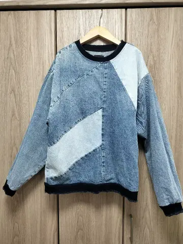 ZARA 데님 패턴 맨투맨 S 사이즈