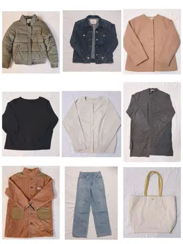 여성용 겨울 의류 묶음 판매 9점