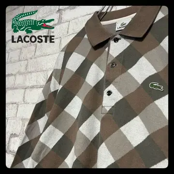 LACOSTE 라코스테 피케 셔츠 긴팔 다이아 무늬 XL