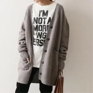 새상품급 FRAMeWORK 와이드 V넥 가디건 그레이 계열 프레임워크