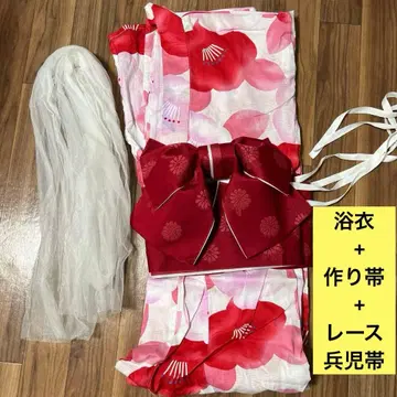 꽃무늬 유카타 오비 세트