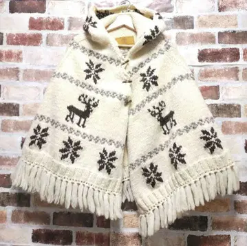 새상품급 CANADIAN SWEATER 노르딕 카우 니트 판초
