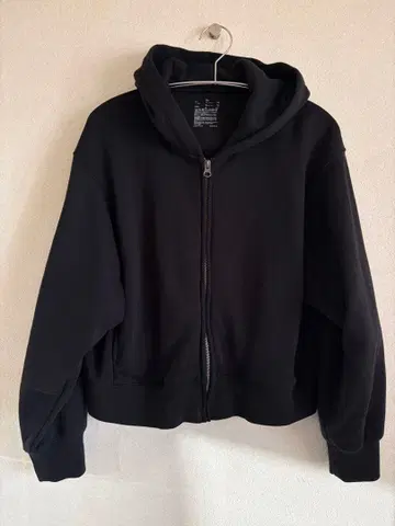 무인양품 짧은 기장 후드티 블랙 XL