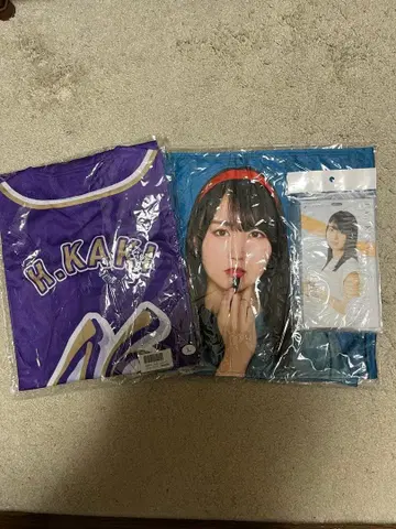 노기자카46 카키 하루카 베이스볼 T셔츠(L) 페이스 타월 티켓 홀더