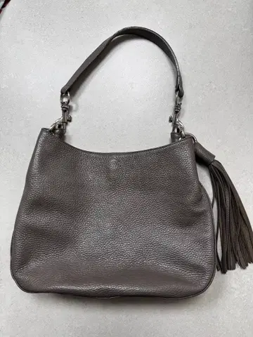 그레이 가죽 숄더백