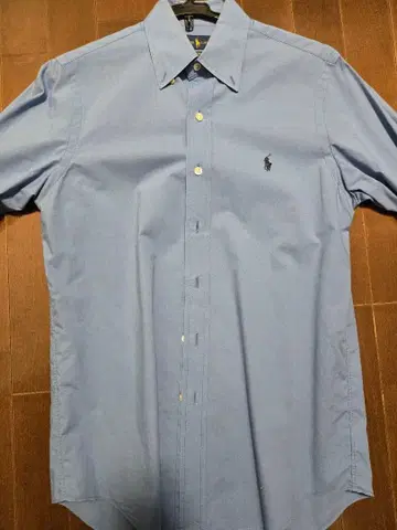 피케 셔츠풍 긴팔 셔츠 파랑