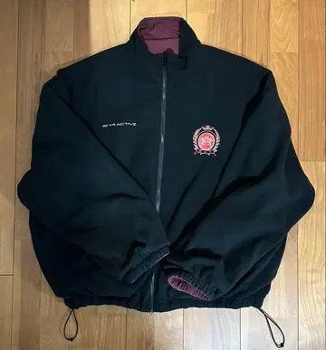 집업 자켓 블랙 와인 레드