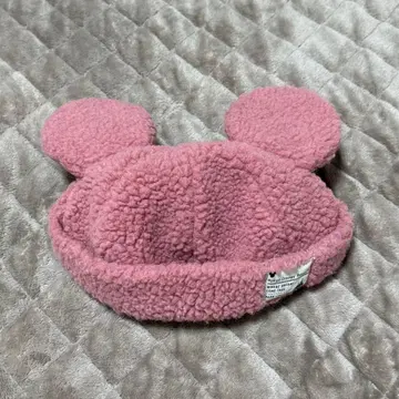디즈니 보아 캡 모자 핑크 미키 귀 포함 복슬복슬