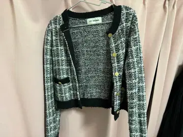 LILY BROWN 트위드 니트 가디건