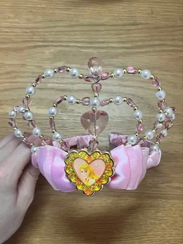 [레어] 오로라 공주 핑크 크라운형 티아라