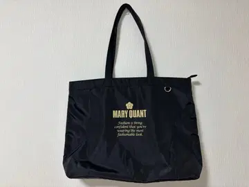 마리콴트 골드 로고 프린트 보트형 토트 (블랙)