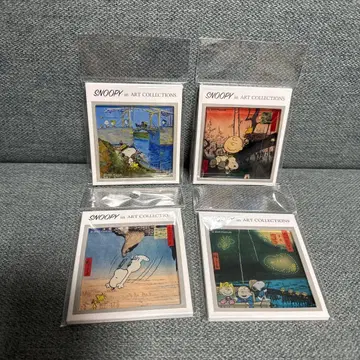 스누피 아트 컬렉션 미술관 마그넷 4개 세트