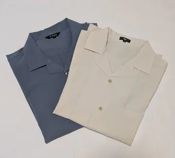 PLST 플라스테 프레셔스 드라이 오픈 카라 셔츠 2장 묶음 판매