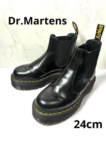새상품급 Dr. Martens 닥터마틴 사이드 고아 통굽 블랙 24cm
