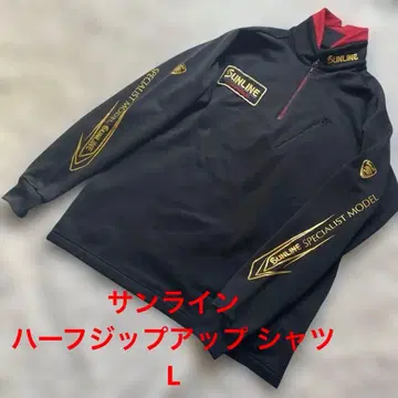 새상품급 선 라인 하프 집업 셔츠 긴팔 블랙 플리스 L