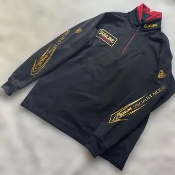 새상품급 선 라인 하프 집업 셔츠 긴팔 블랙 플리스 L