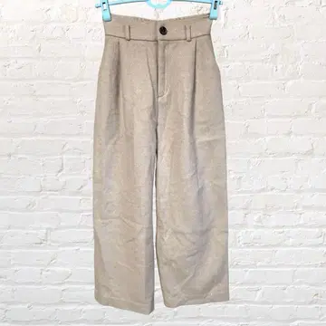 12502 SNIDEL 따뜻한 울 혼방 하이웨스트 와이드 팬츠 베이지 S