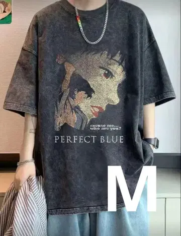 PERFECT BLUE 퍼펙트 블루 T셔츠 M 오버 사이즈 블랙