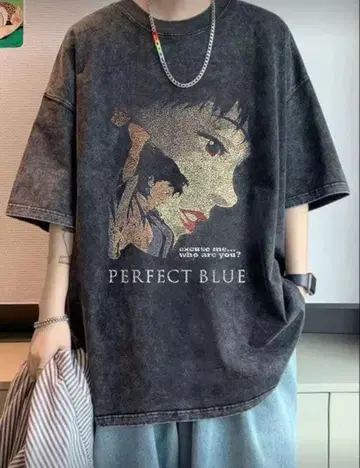PERFECT BLUE 퍼펙트 블루 T셔츠 M 오버 사이즈 블랙