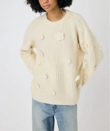 moussy 니트/FLORAL MOTIF 오버 스웨터