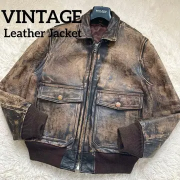 압도적 VINTAGE A-2 가죽 자켓 플라이트 자켓 소가죽 차심