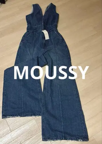 택 포함 새상품 MOUSSY BUSTIER DENIM 올인원