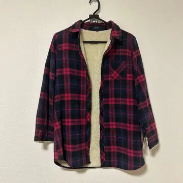 neverge M 네이비 레드 체크 셔츠