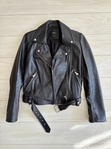 ZARA 블랙 가죽 라이더 자켓