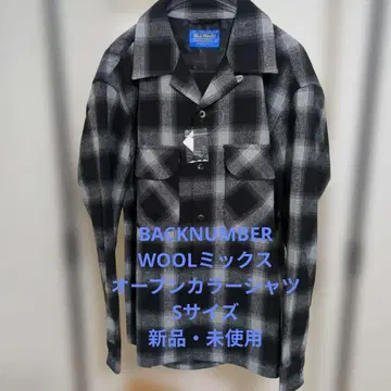 백넘버 보드 셔츠 울 믹스 오픈 카라 셔츠 펜들턴