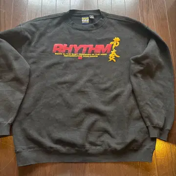 RHYTHM 아메카지 서프 계열 남성용 맨투맨 XL 블랙