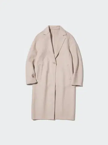 [ 새상품급 ] 유니클로 더블 페이스 롱 코트 내추럴 S