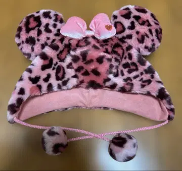 새상품급 디즈니 팬캡 레오파드 무늬 핑크 미니 레오파드