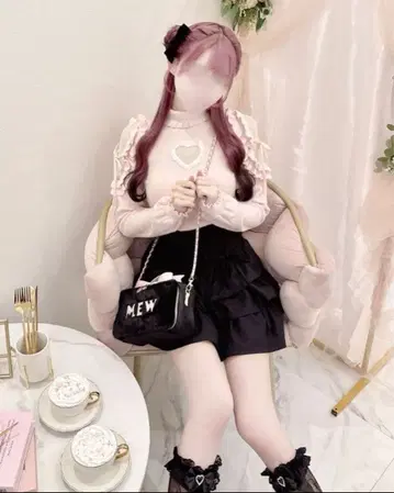 허니뮤우 하트컷 터틀 니트 핑크