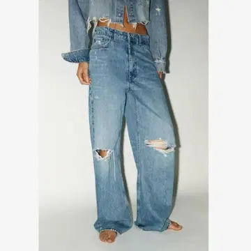 ZARA 자라 미드 라이즈 배기 BAGGY TRF 데님 팬츠