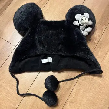 디즈니 미키 팬캡 블랙 라메 마스코트 포함
