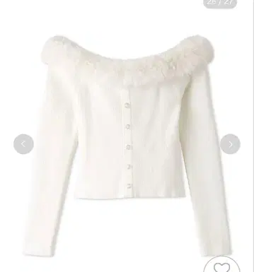 오프숄더 퍼 니트