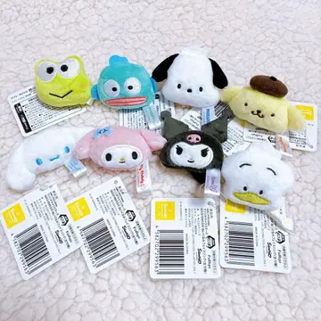 산리오 캐릭터즈 봉제 인형 페이스 반지 8종