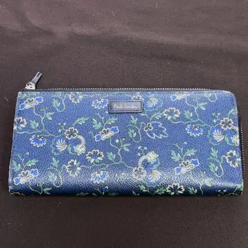 Paul Smith 꽃무늬 장지갑 L자 지퍼 네이비