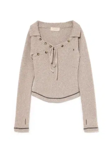 andmary Anita 버튼 니트 탑