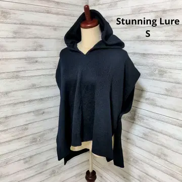 스터닝 루어 후드 부착 판초 후디 상의 S 네이비