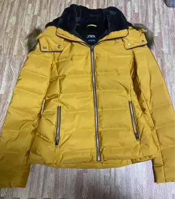 ZARA 머스타드 다운 자켓 US M