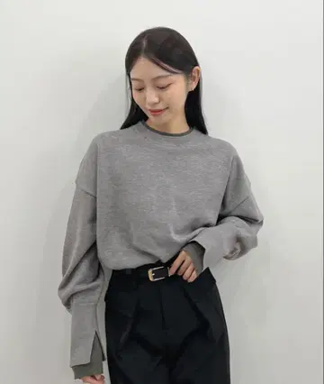 Futier land 배색 레이어드 스타일 니트