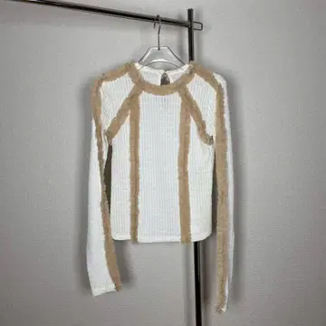 PAMEOPOSE 튤 라인 탑 화이트 베이지