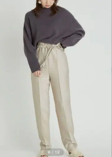 프레이 아이디 하이넥 루즈 니트 풀오버 그레이 새상품급