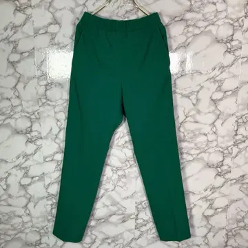 DRESSTERIOR (34) 린넨 혼방 테이퍼드 팬츠 전체 밴딩 그린