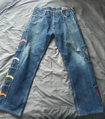 evisu 메니 포켓 청바지 자수