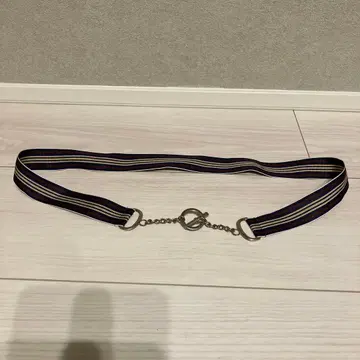 체인 부착 끈 벨트 체인 벨트 장식 벨트 리본 벨트 네이비