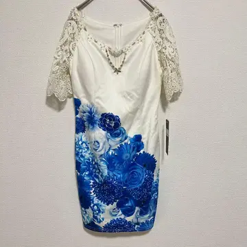 Mydress 꽃무늬 타이트 드레스 레이스 소매 포함